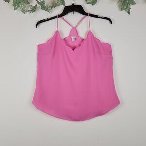 J . Crew Women's Size 12 Scalloped Pink Adjustable Camisole Classic Racerback